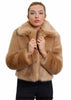 De La Creme Womens Faux Fur Cropped Aviator Bomber - My Store