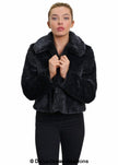 De La Creme Womens Faux Fur Cropped Aviator Bomber - My Store