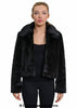 De La Creme Womens Faux Fur Cropped Aviator Bomber - My Store