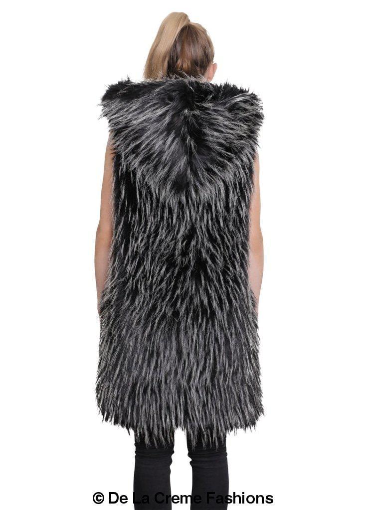 Faux Fur Hooded Gilet - My Store