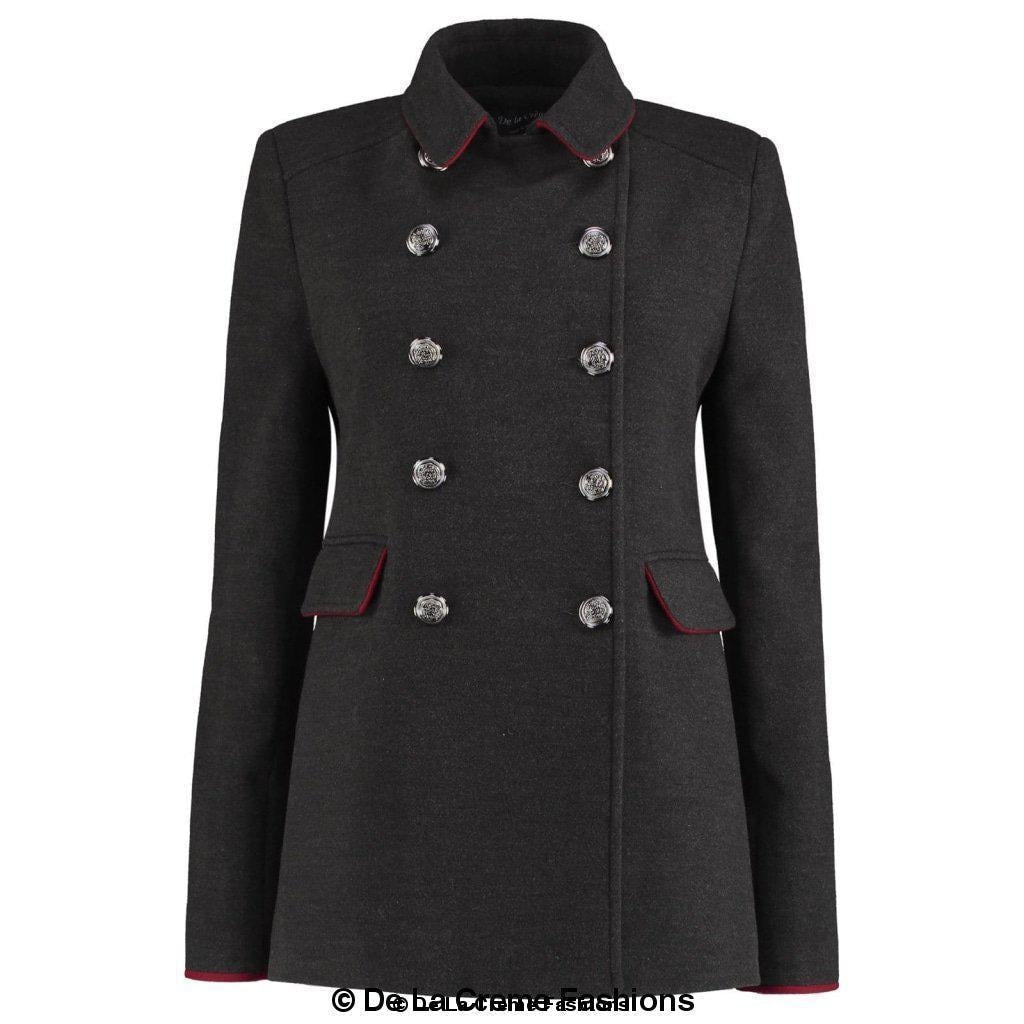 De La Creme Womens Military Style Pea Coat - My Store