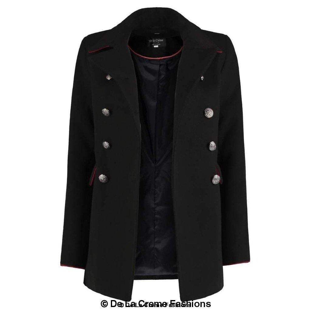 De La Creme Womens Military Style Pea Coat - My Store