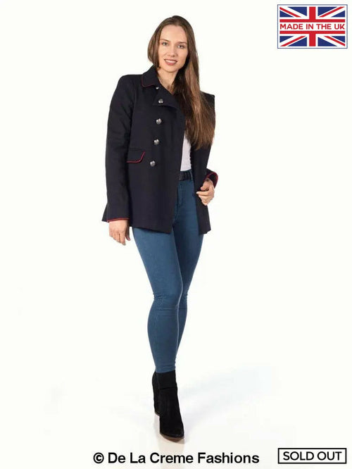 De La Creme Womens Military Style Pea Coat - My Store