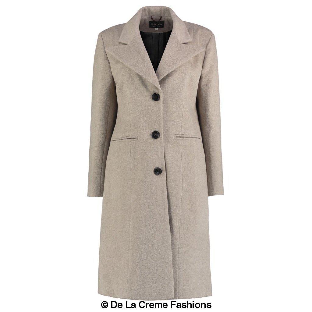 De La Creme - Women's Mohair Blend Longline Winter Coat - My Store