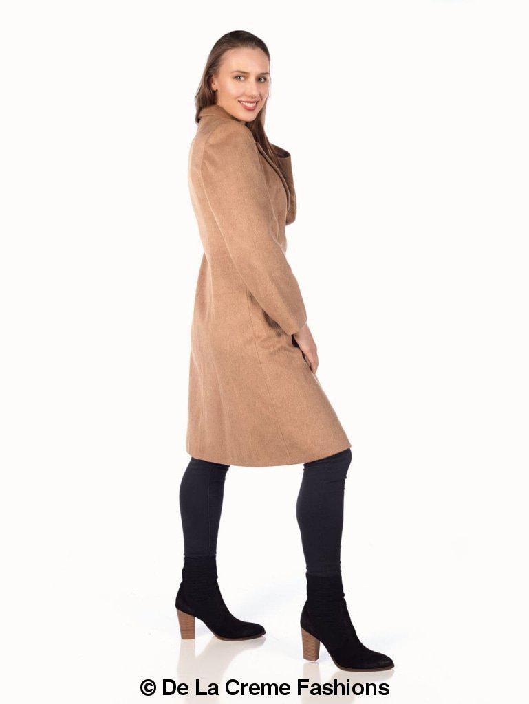 De La Creme - Women's Mohair Blend Longline Winter Coat - My Store