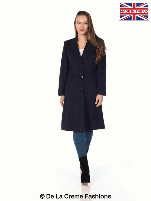 De La Creme - Women's Mohair Blend Longline Winter Coat - My Store