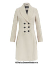 De La Creme - Womens Slim Fit Double Breasted Roll Collared Coat - My Store