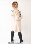 Womens Wool Feel Double Breasted Hooded Coat - My Store