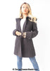 Womens Wool Feel Double Breasted Hooded Coat - My Store