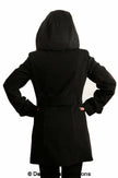 Womens Wool Feel Double Breasted Hooded Coat - My Store