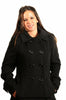 Womens Wool Feel Double Breasted Hooded Coat - My Store