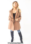 Womens Wool Feel Double Breasted Hooded Coat - My Store