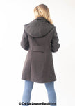 Womens Wool Feel Double Breasted Hooded Coat - My Store