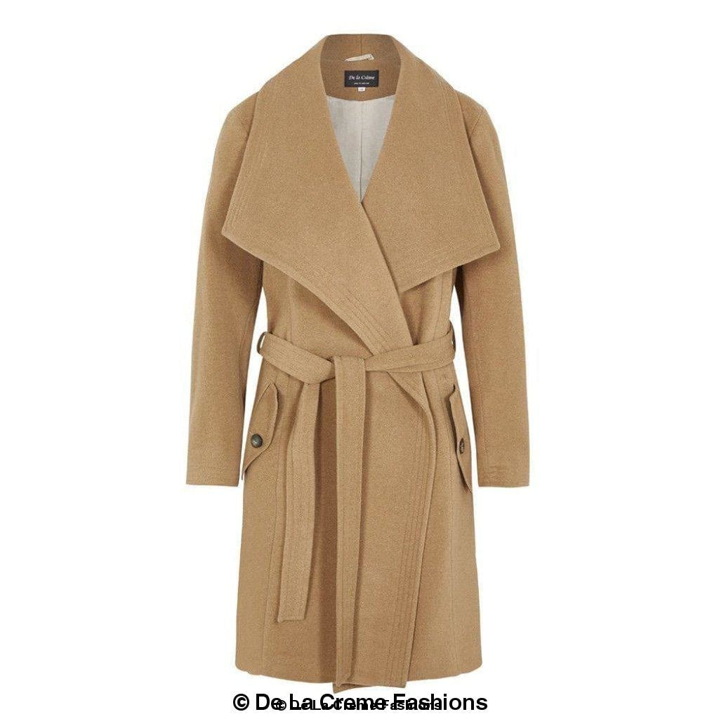 De La Creme Womens Wool Blend Large Lapel Duster Coat - My Store