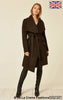 De La Creme Womens Wool Blend Large Lapel Duster Coat - My Store