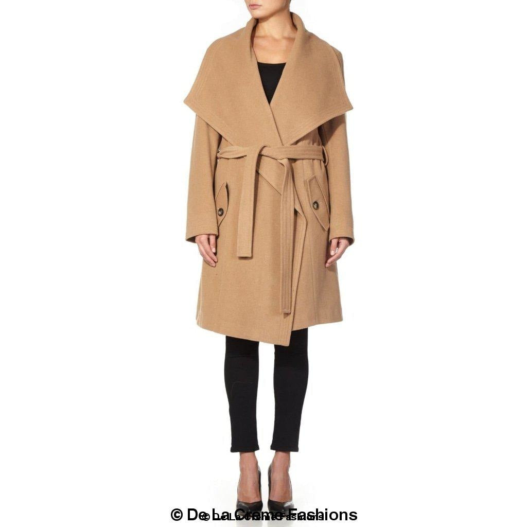 De La Creme Womens Wool Blend Large Lapel Duster Coat - My Store