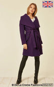 De La Creme Womens Wool Blend Large Lapel Duster Coat - My Store