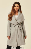 De La Creme Womens Wool Blend Large Lapel Duster Coat - My Store