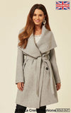 De La Creme Womens Wool Blend Large Lapel Duster Coat - My Store