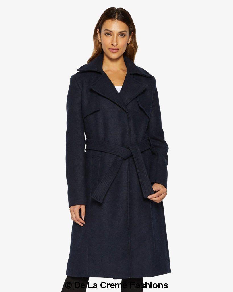 Dina Lapel Collar Duster Coat With Belt - My Store