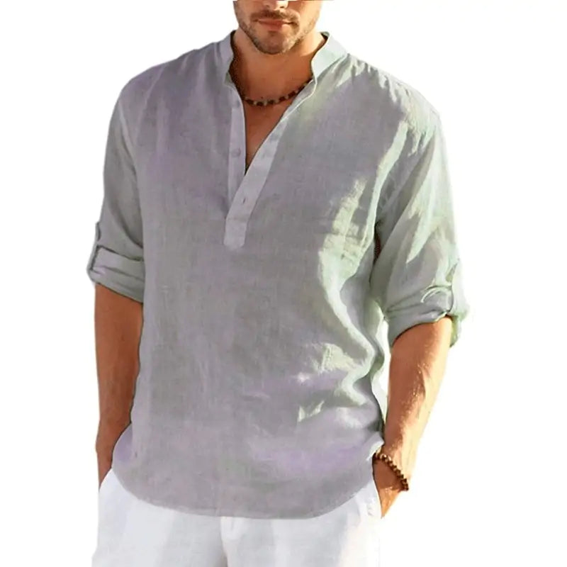 Men's Linen Long Sleeve Shirt - My Store