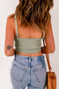 Gray Ribbed Spaghetti Strap Cropped Knitted Tank Top - My Store