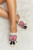 Melody Love Heart Print Plush Slippers - My Store