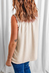 Casual Apricot FrilledButtons Tank Top - My Store