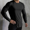 Men's Solid Color Long Sleeve Cotton T-Shirt: Spring Jogger Sports Muscle Exercise (3XL) - My Store