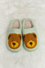 Melody Teddy Bear Print Plush Slide Slippers - My Store