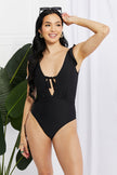 Marina West Swim Seashell Ruffle Sleeve One-Piece in Black - My Store