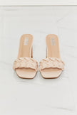 MMShoes Top of the World Braided Block Heel Sandals in Beige - My Store