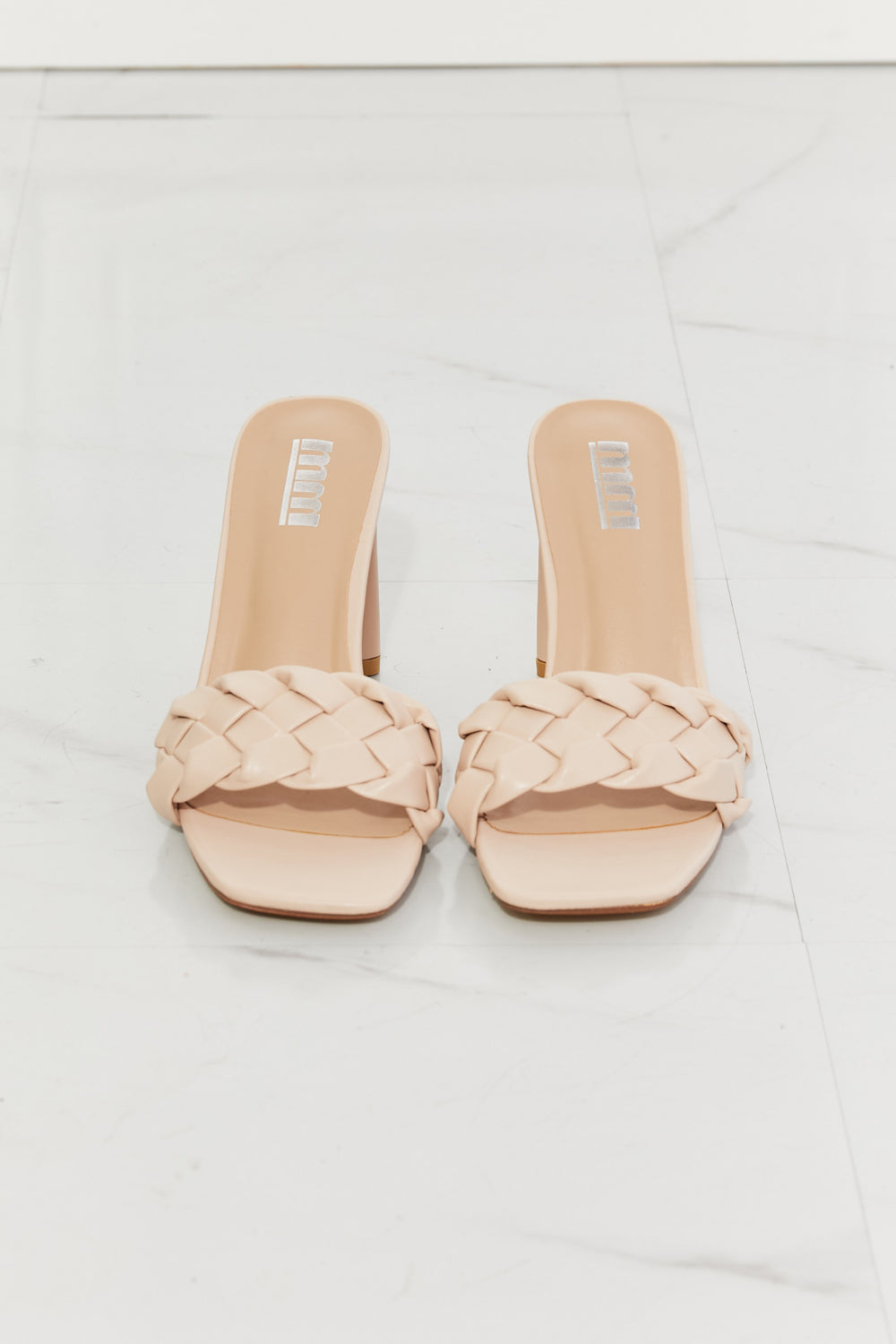 MMShoes Top of the World Braided Block Heel Sandals in Beige - My Store