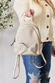 SHOMICO PU Leather Woven Backpack - My Store