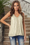 Chic Apricot Sequin Racerback Summer Tank Top - My Store