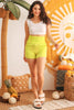 Lime High Waist Two Pocket Shorts - My Store