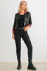 Black & Red Ribbed Vegan Leather Bomber Jacket - My Store