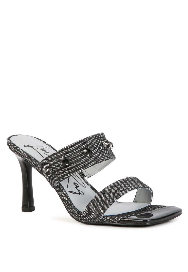 Edm Queen Diamante Embellished Glitter Sandals - My Store