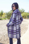 Double Take Full Size Plaid Button Up Lapel Collar Coat - My Store