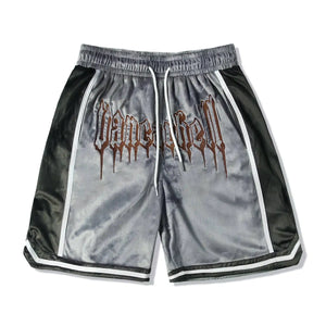 Hip Hop Velvet Embroidered High Street Shorts - My Store