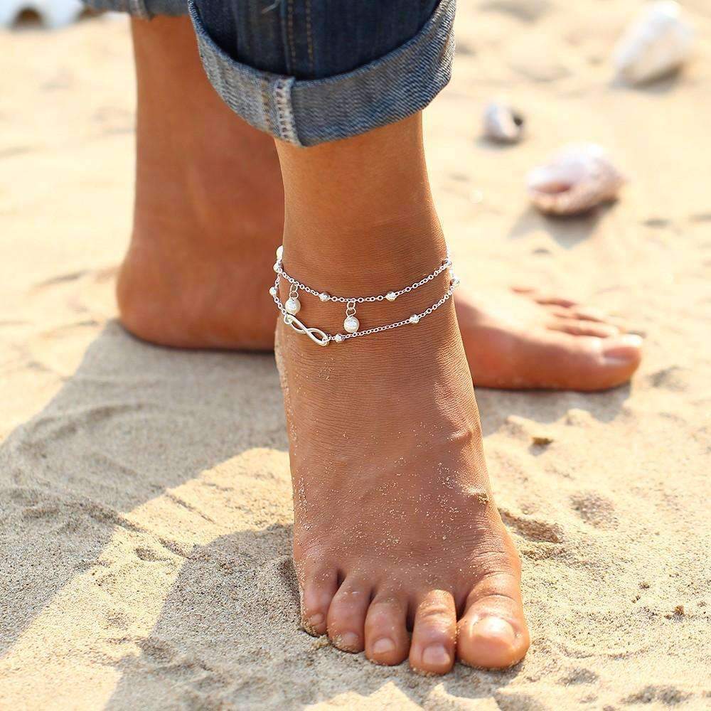 Infinity Pendent Pearl Anklet - My Store