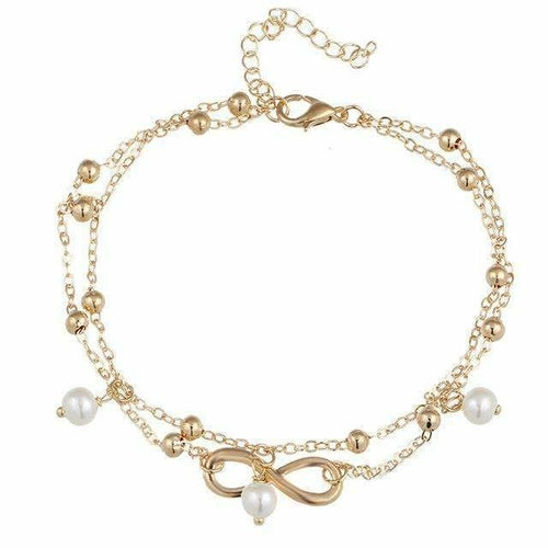 Infinity Pendent Pearl Anklet - My Store