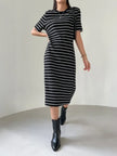 Elegant Striped Midi Dress