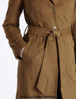 Ex Per Una - Womens Tan Brown Suedette Longline Duster Coat - My Store