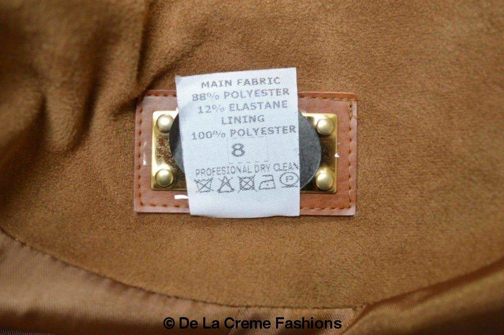 Ex Per Una - Womens Tan Brown Suedette Longline Duster Coat - My Store