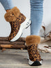 Side Zipper Leopard Platform Boots - My Store