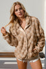 Double Take Checkered Long Sleeve Fuzzy Jacket - My Store