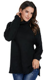 Women Black Cozy Long Sleeves Turtleneck Sweater - My Store