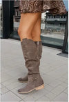 Women's Suede High Boots with Zipper - My Store