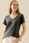 Ninexis Full Size V-Neck Short Sleeve T-Shirt - My Store